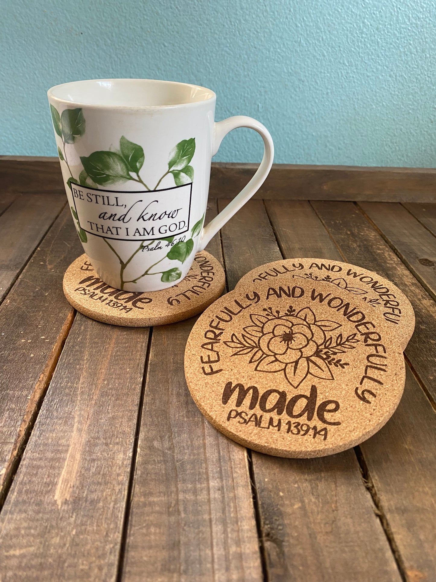 Set of 4 Drink Coasters- Fearfully and Wonderfully Made