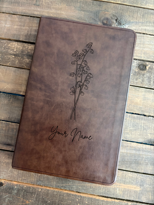 Birth Month Flower Engraved Bible